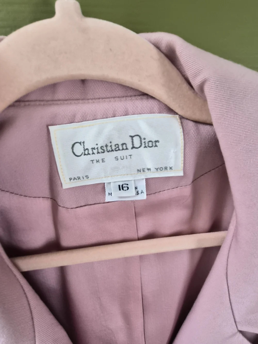 Christian Dior Mauve Double-Breasted Women's Blazer with Black Buttons